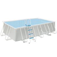 EasyComfort Piscina Fuori Terra in Acciaio e PVC Rinforzato con Filtro, 580x310x122cm, Grigio Chiaro