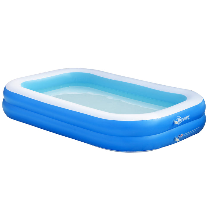 EasyComfort Piscina Gonfiabile Rettangolare da Esterni per 1-2 Adulti in PVC Resistente, 2 Camere d'Aria e Valvola di Scarico, 262x176x56cm, Blu