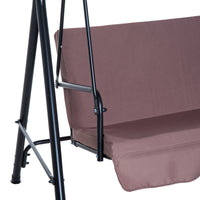 Easycomfort Dondolo da Giardino 3 Posti con Tetto Parasole e Struttura in Acciaio, 172x110x153cm, Marrone