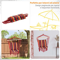 Easycomfort Amaca Sedia Sospesa in Poliestere, Colorata, 100x60x100cm