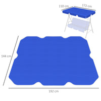 EasyComfort Tettuccio di Ricambio per Dondolo in Poliestere con Protezione UV50+, 192x144cm, Blu