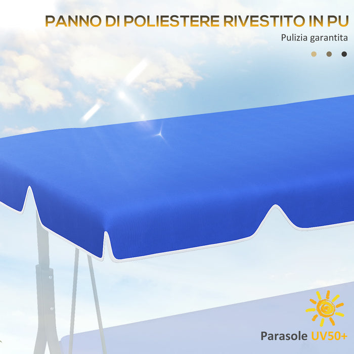 EasyComfort Tettuccio di Ricambio per Dondolo in Poliestere con Protezione UV50+, 192x144cm, Blu