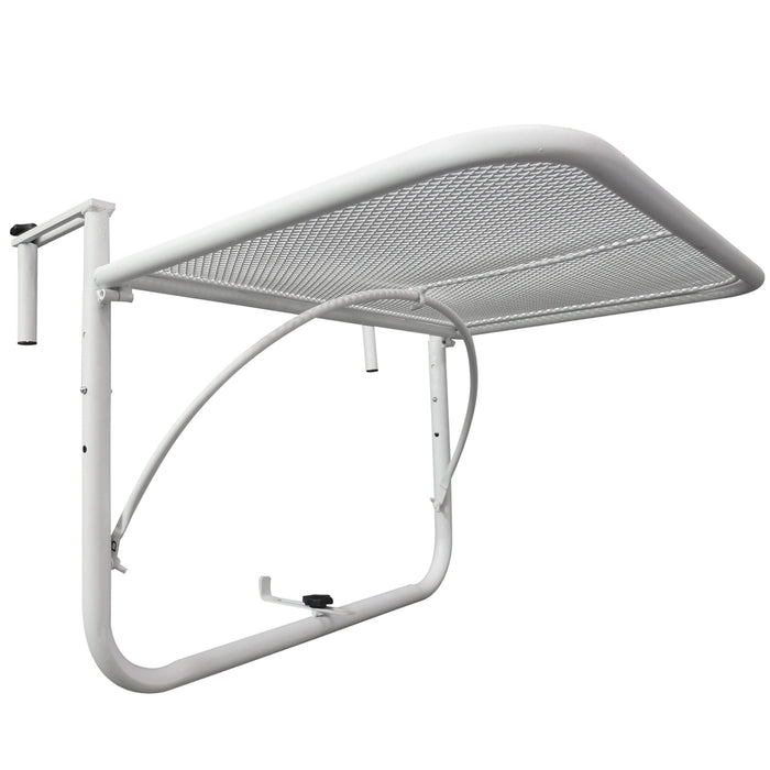 EASYCOMFORT  Tavolo da Ringhiera Altezza Regolabile 3 Livelli in Metallo, 60x56.5x45cm Bianco