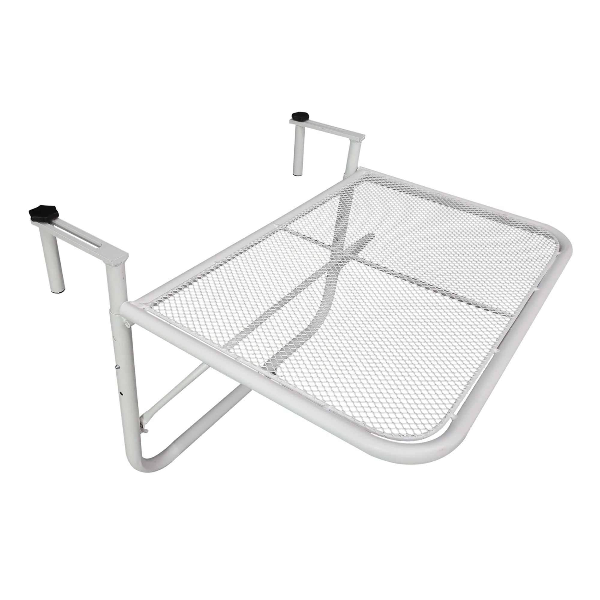 EASYCOMFORT  Tavolo da Ringhiera Altezza Regolabile 3 Livelli in Metallo, 60x56.5x45cm Bianco