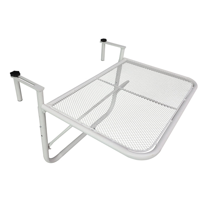 EASYCOMFORT  Tavolo da Ringhiera Altezza Regolabile 3 Livelli in Metallo, 60x56.5x45cm Bianco