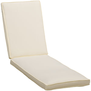 EasyComfort Cuscino per Lettino Prendisole con Rivestimento Poliestere Sfoderabile, 188x53x8cm, Bianco Crema