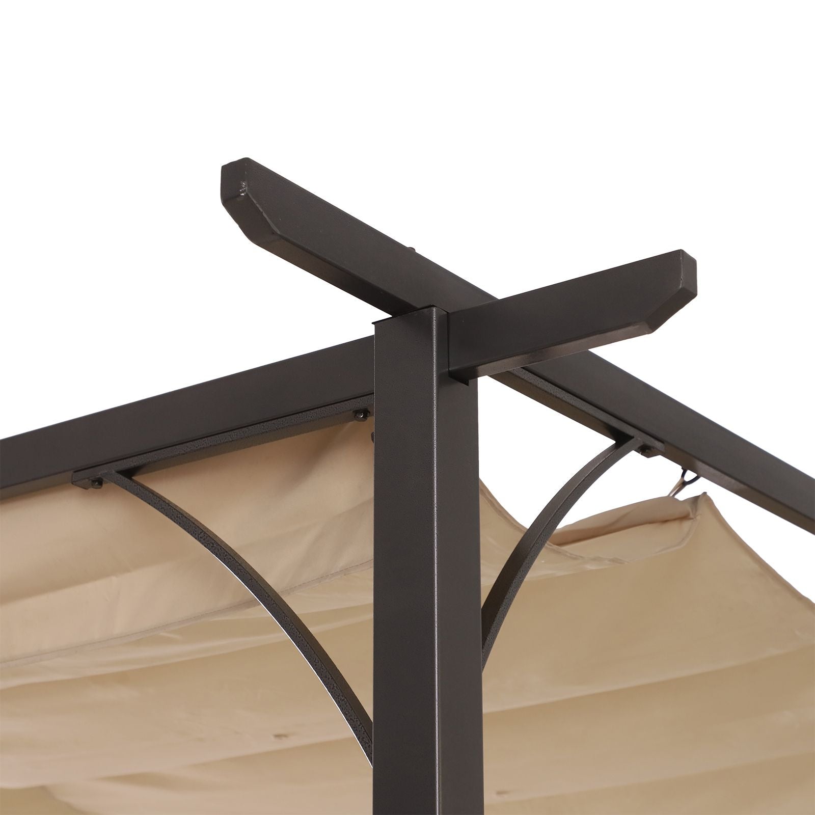 Easycomfort Gazebo Pergola da Giardino 3.5x3.5m con Struttura in Acciaio e Tenda in Poliestere, Bianco