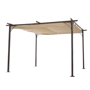 Easycomfort Gazebo Pergola da Giardino 3.5x3.5m con Struttura in Acciaio e Tenda in Poliestere, Bianco