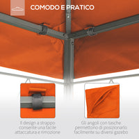 EasyComfort Tetto di Ricambio per Gazebo 3x3m in Poliestere Impermeabile Anti-UV, Arancione