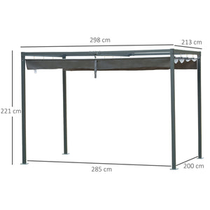 Pergola da Giardino 298x213x222 cm Telo Scorrevole  Hype