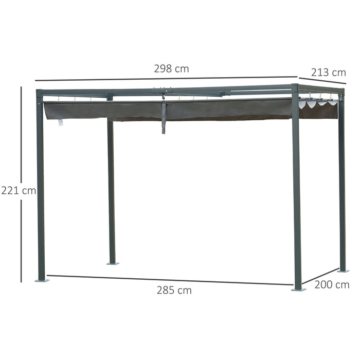 Pergola da Giardino 298x213x222 cm Telo Scorrevole  Hype