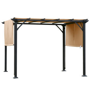 EASYCOMFORT  Pergola Gazebo da Giardino in Acciaio Tende Regolabili 305x305x220cm