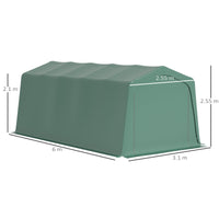 EASYCOMFORT  Tendone da Giardino per Auto con Ingresso a Cerniera e Picchetti, 600x255-310x255cm, Verde