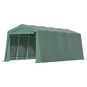 EASYCOMFORT  Tendone da Giardino per Auto con Ingresso a Cerniera e Picchetti, 600x255-310x255cm, Verde