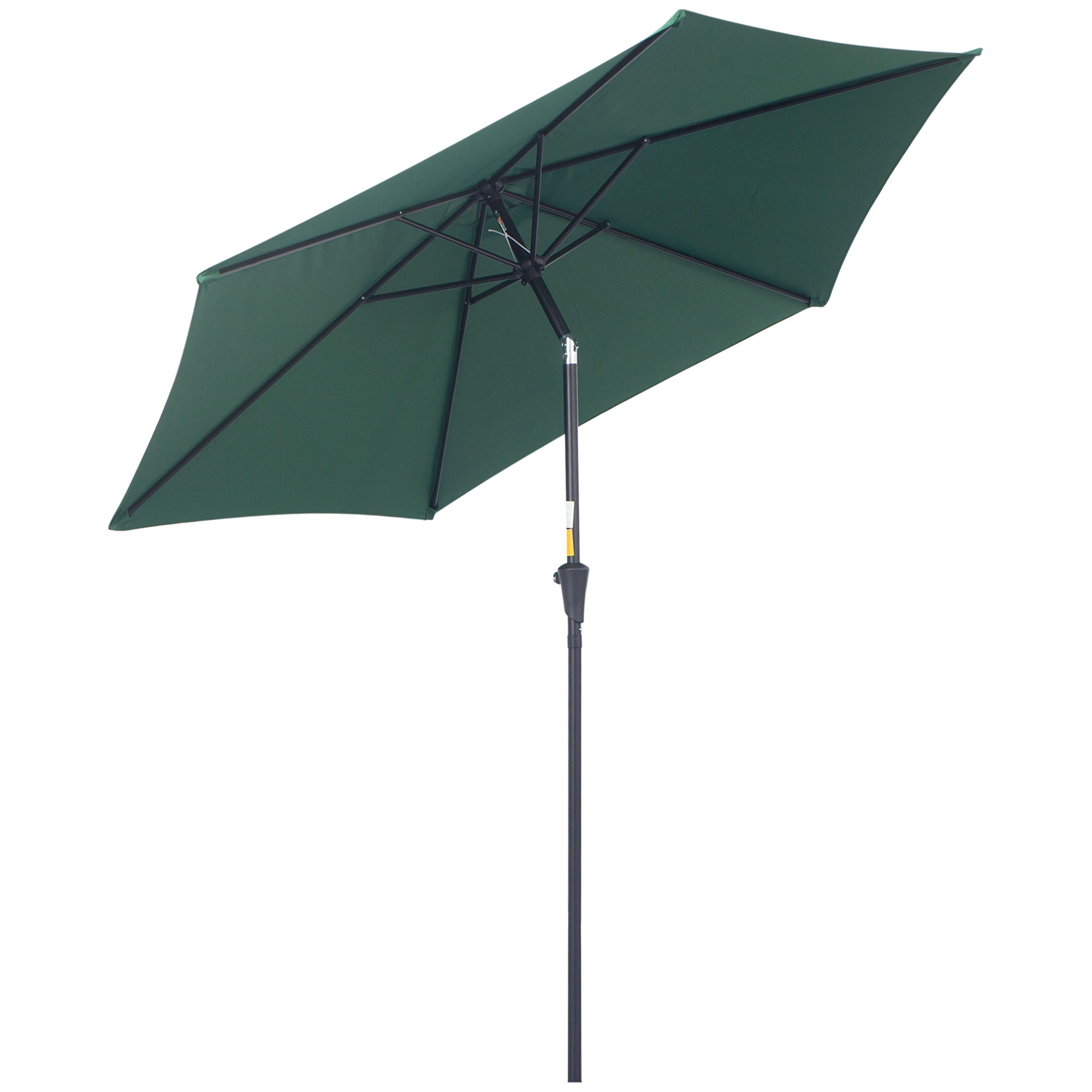 Ombrellone da Giardino Ø2.7x2.35 m Palo Ø38 mm in Alluminio Inclinabile Verde Scuro