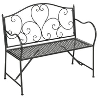 EasyComfort Panchina da Giardino in Acciaio a 2 Posti in Stile Classico, 106x42x95cm, Nero