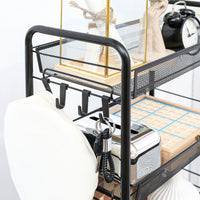 EasyComfort Carrello da Cucina Salvaspazio a 5 Livelli con Cestini a Rete in Acciaio, 45x26.5x106cm, Nero