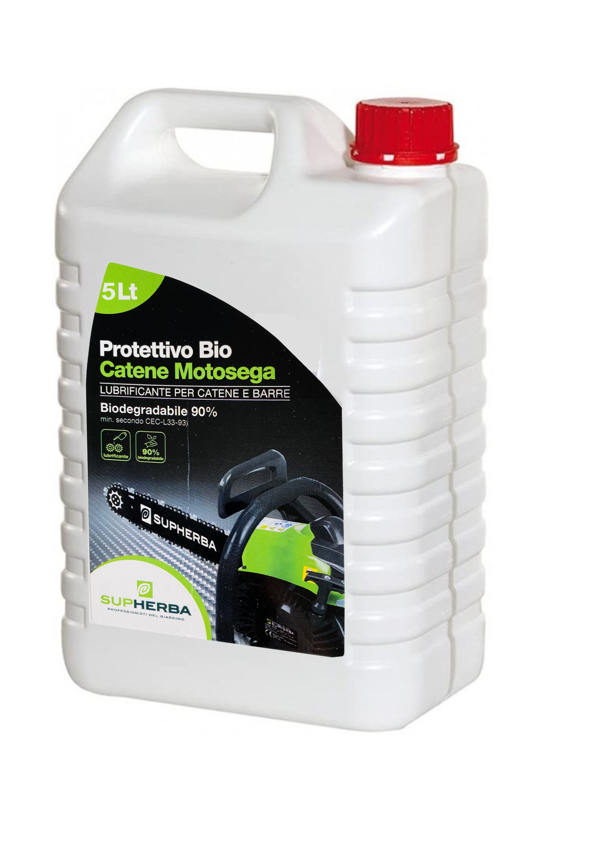 Olio Bio Protettivo Catene Motosega Con Sistema Lubrificante Per Catene E Barre Biodegradabile Al 90%-5 Lt Supherba