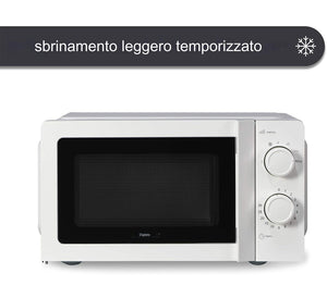 KUMTEL Microonde Bianco 20 Litri 700 W 6 Livelli Potenza Funzione Scongelamento