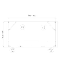 Box doccia a 3 lati con ingresso libero apertura centrale totale a libro pieghevole e due pareti laterali 67,5-70 Fisse + Porta 158,5-162