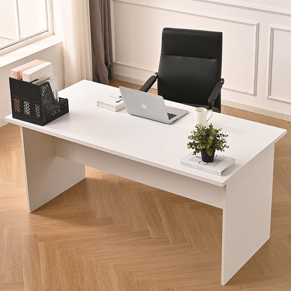 Scrivania per Ufficio in Legno Bianco Postazione Lavoro Studio 180x80 H74cm