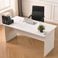 Scrivania per Ufficio in Legno Bianco Postazione Lavoro Studio 180x80 H74cm