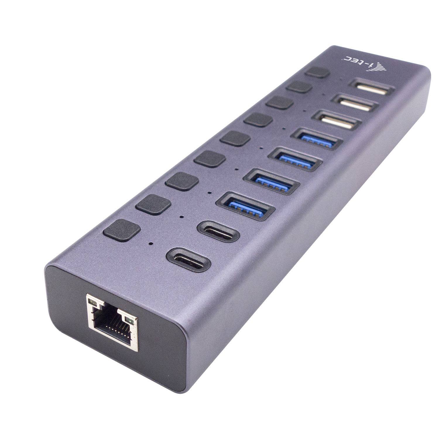 I-tec usb-a/usb-c charging hub 9port with lan + power adapter 60 w - CACHARGEHUB9LAN