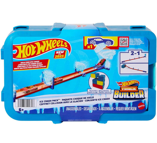 Hot Wheels Track Builder Set Sfide Tema Ghiaccio con 1 veicolo Idea Regalo