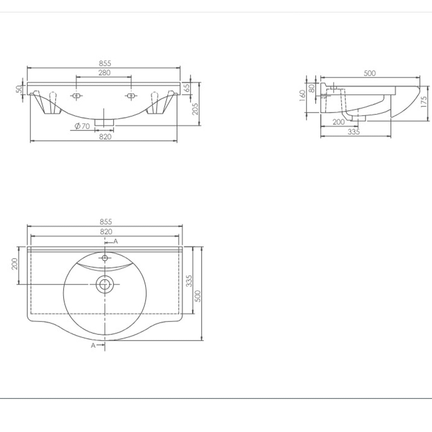 Mobile bagno decapè con specchiera - 75 cm