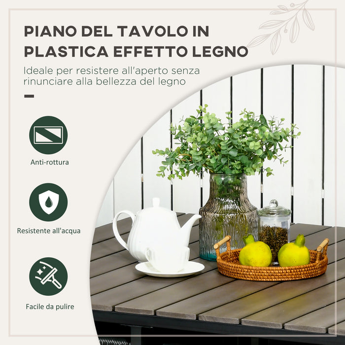 EasyComfort Set da Giardino 5 Pezzi in Rattan PE e Acciaio, 4 Sedie da Esterno con Cuscini e Tavolo Rettangolare