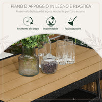 EasyComfort Set da Giardino con Tavolo e 4 Sedie da Esterno in Acciaio e Rattan PE, Nero