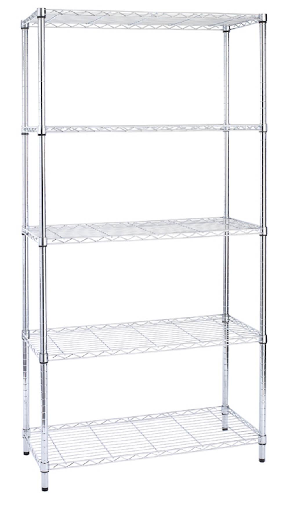 Scaffale in Acciaio Cromato 5 Piani 35X90X177Cm Tosini Light AC1436-5