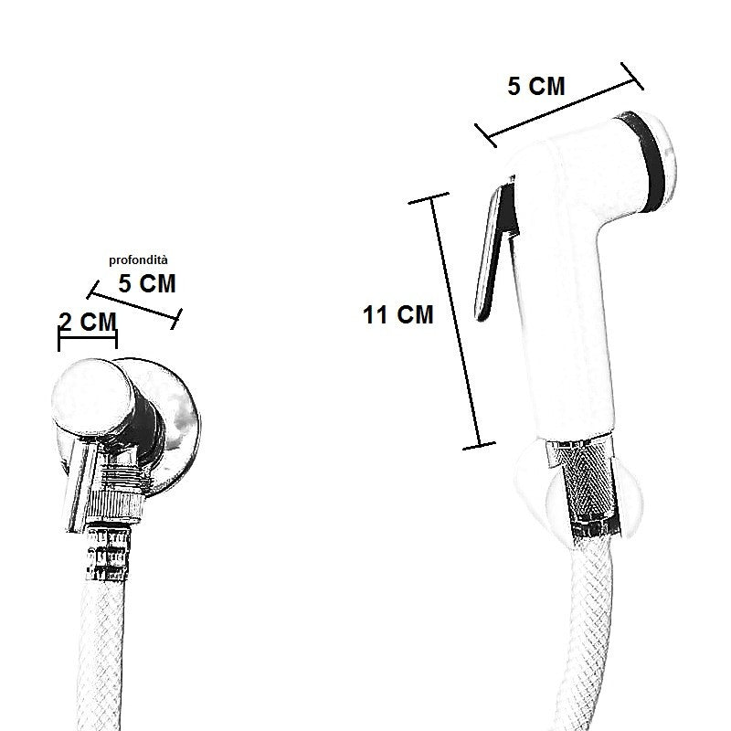 Kit idroscopino doccetta bidet con rubinetto set completo