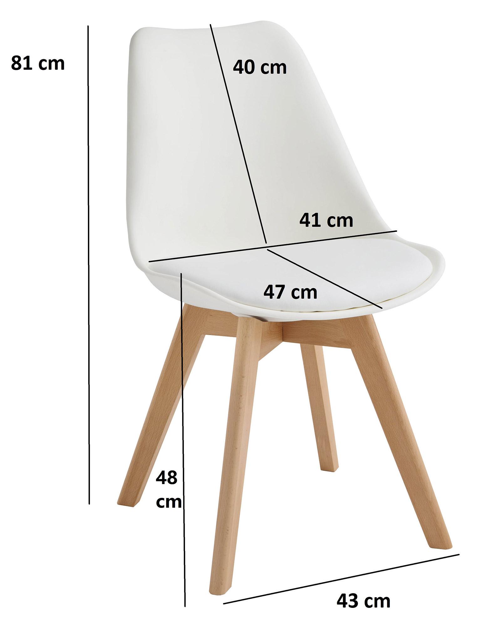 Set 4 Sedie 52x48,5x82 cm in Similpelle e Legno di Faggio Tommy Tortora