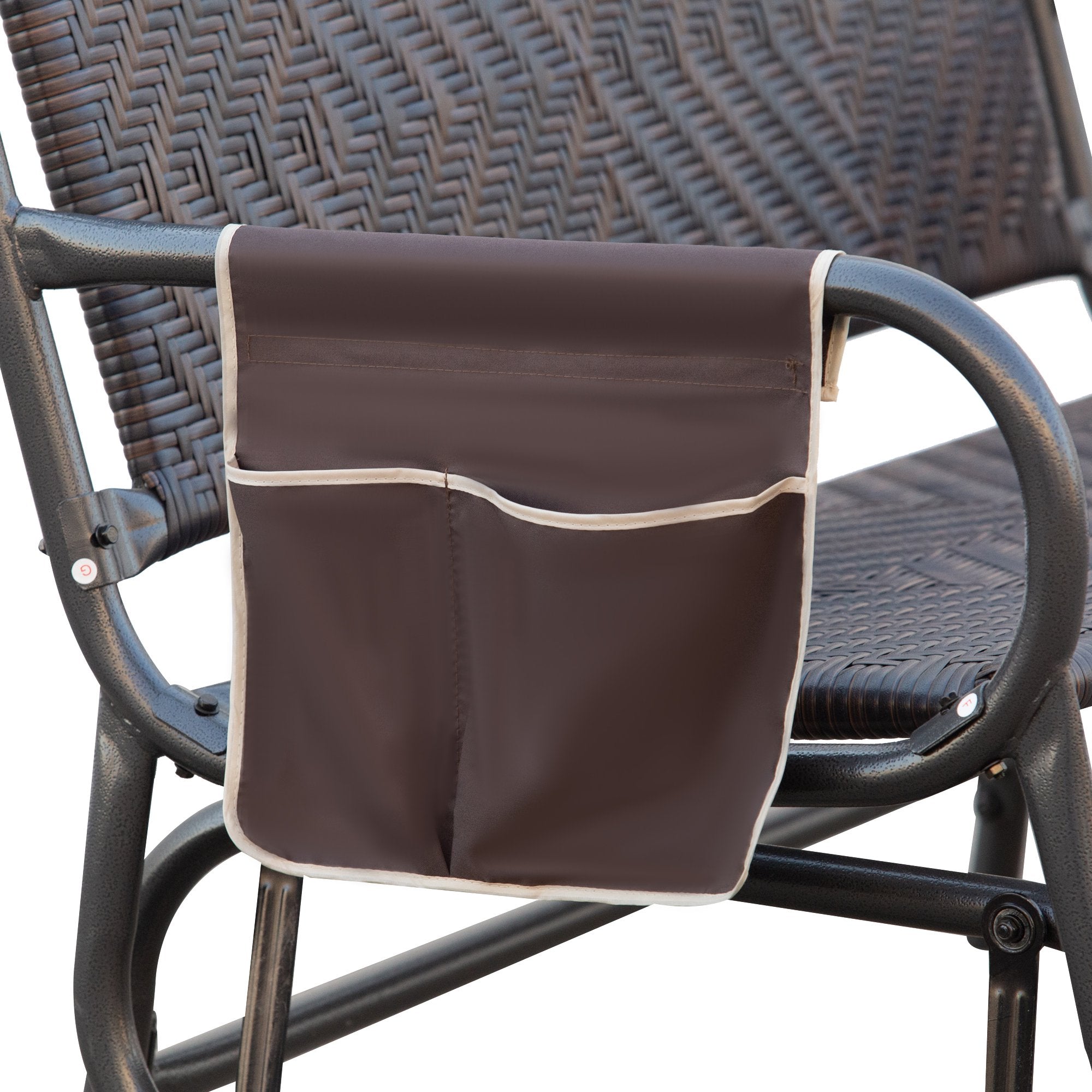 Panchina a Dondolo 2 Posti da Giardino 122x75x88 cm in Rattan Marrone