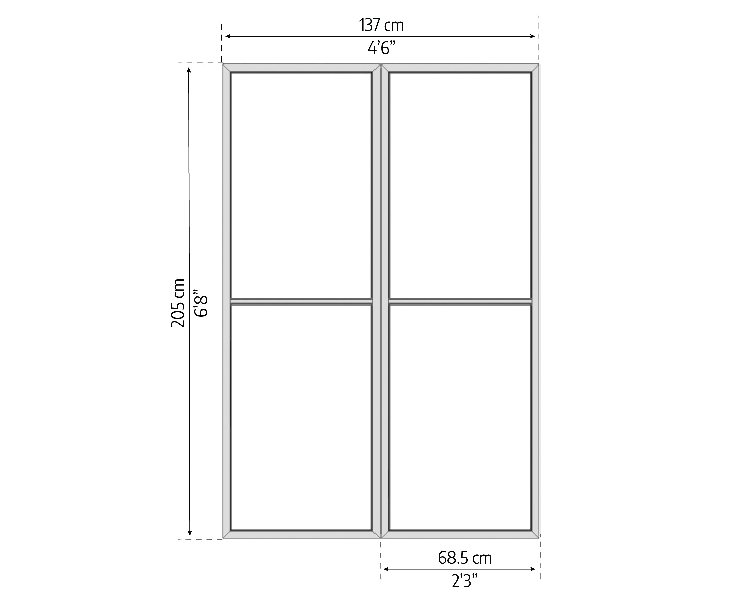 Set Di Porte a Rete Per Garda/Sanremo/Ledro Veranda Grigio