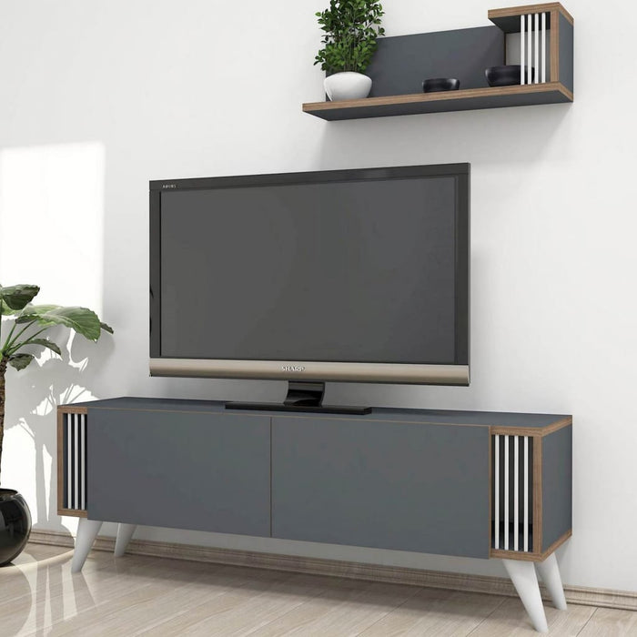 Homemania Mobile Porta TV Nicol 120x31x42 cm Antracite 432269