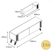 Homemania Mobile Porta TV Nicol 120x31x42 cm Antracite 432269