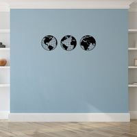 Homemania Decorazione da Parete Globo 140x41 cm in Acciaio Nero