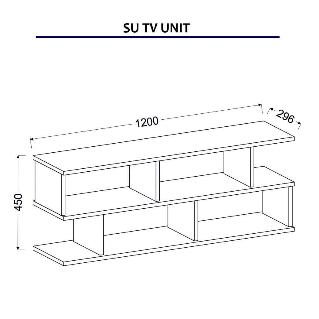 Homemania Mobile TV Su 120x29,6x45 cm Rovere 439447