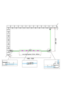 Box doccia 6 mm H 190 parete fissa e porta a 4 ante con apertura centrale MISURA 87,5-90 ANTA FISSA + PORTA 148-153 