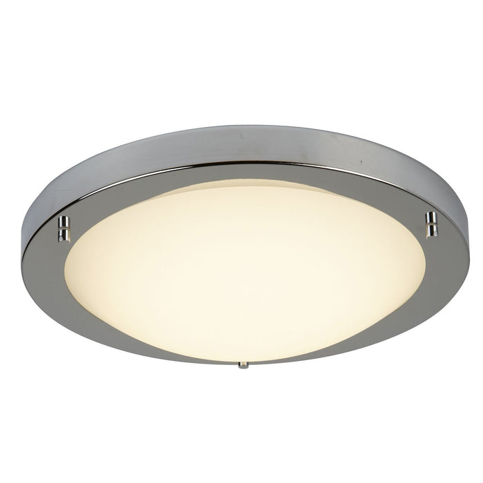 Plafoniera Contemporanea Ginevra Acciaio Argento Vetro Bianco Led 13W 3000K