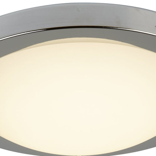 Plafoniera Contemporanea Ginevra Acciaio Argento Vetro Bianco Led 13W 3000K