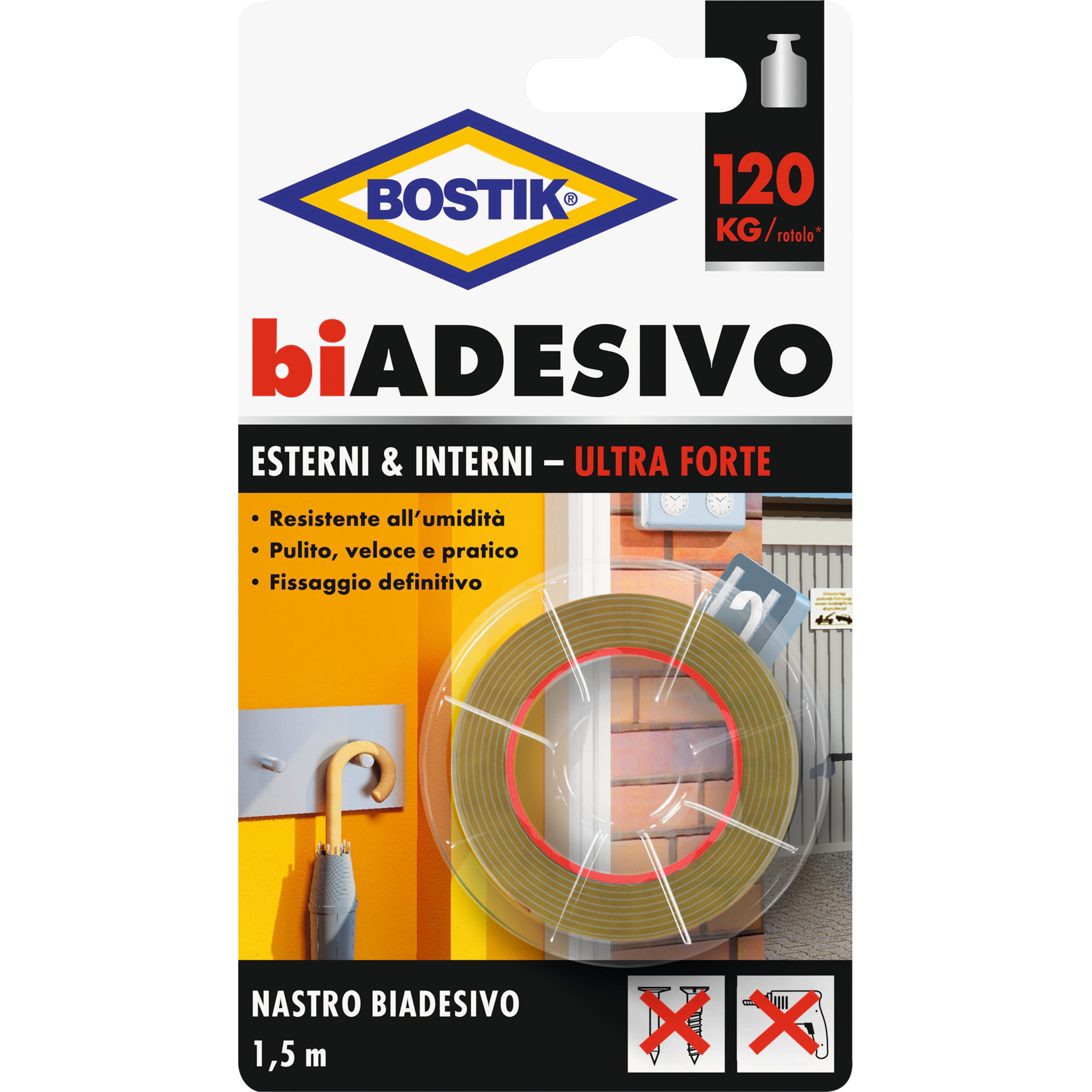 BOSTIK NASTRO BIADESIVO INTERNI   ESTERNI M.1,5X19MM  PZ 6,0