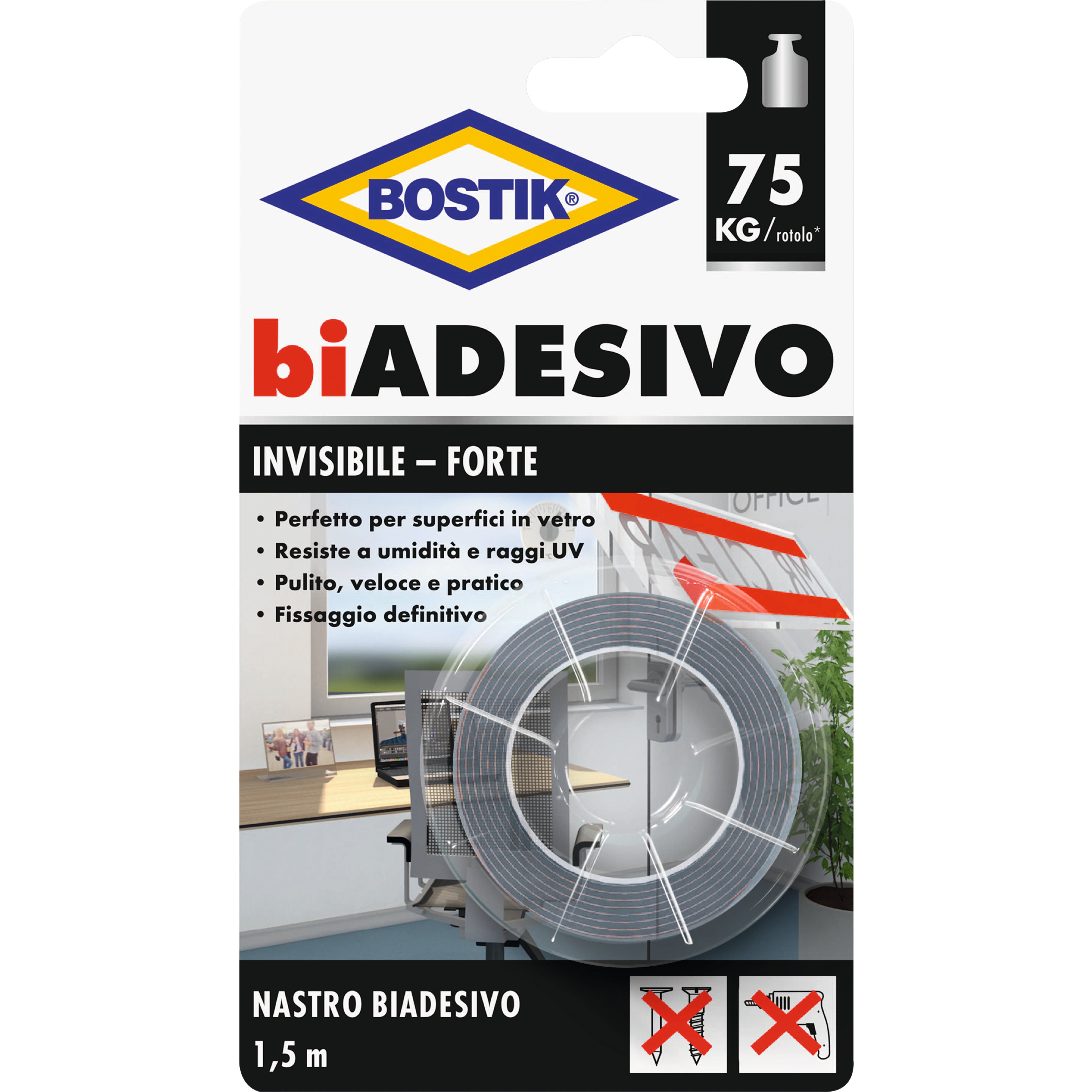 BOSTIK NASTRO BIADESIVO INVISIBILE M.1,5X19MM  PZ 6,0