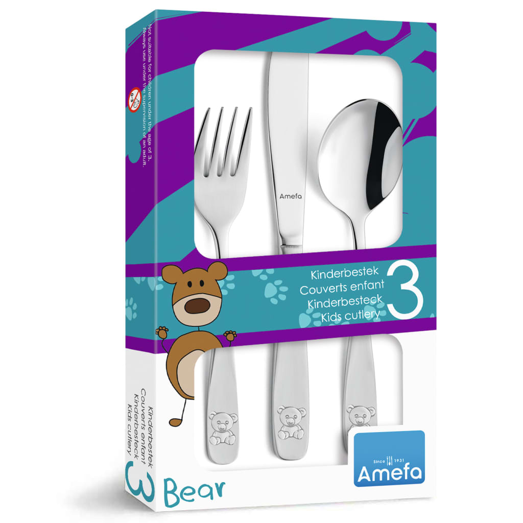 Amefa Set di Posate per Bambini 3 pz Bear 439149