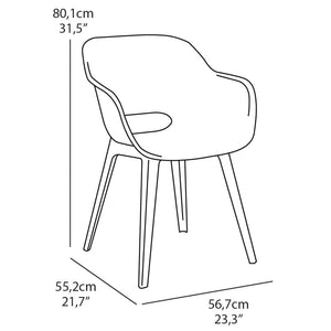 Keter Sedie da Giardino Akola 2 pz Grigie 431495