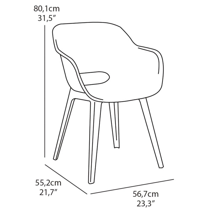 Keter Sedie da Giardino Akola 2 pz Grigie 431495