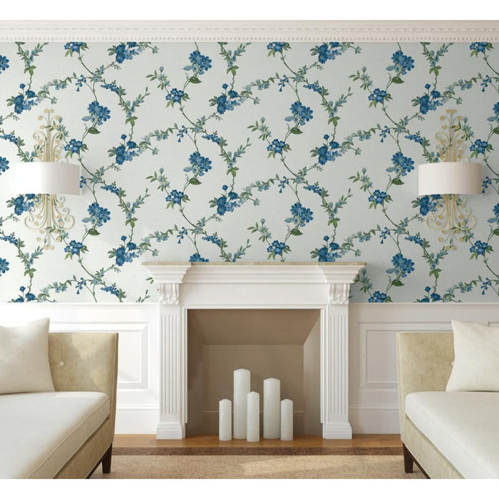 DUTCH WALLCOVERINGS Carta da Parati Flower Azzurro 442586