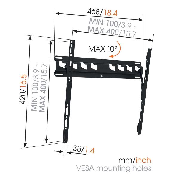 Vogel's ma3010 165,1 cm (65") nero - VOG8573010